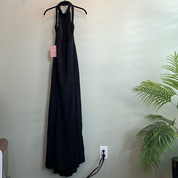 BHLDN Montreal Crepe Halter Maxi Dress | Black | NWT - Picture 4 of 6